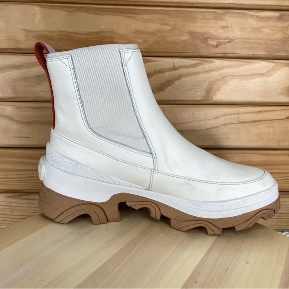 Sorel BREX Womens 10 US NL4303-120 Cream Round Toe Pull-On Ankle Chelsea Boot WP - Picture 9 of 13